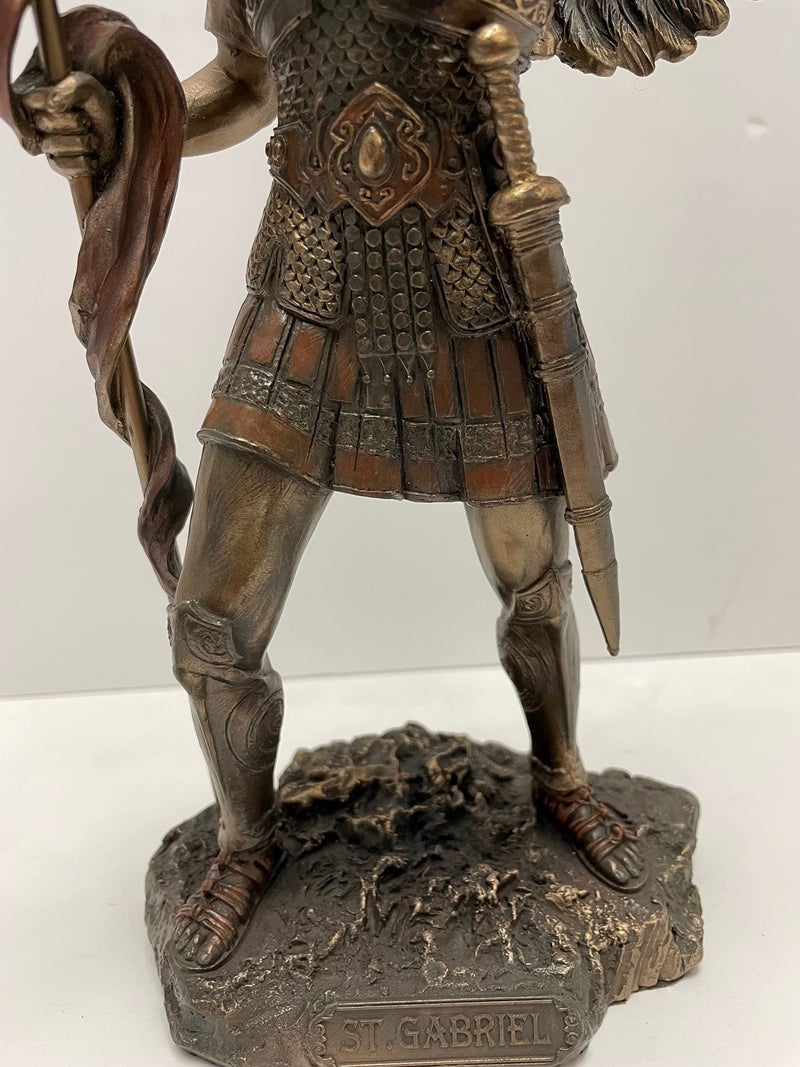 Unicorn Studio 13 Inch Archangel - Saint Gabriel with Horn Cold Cast Bronze Figurine - Image 5